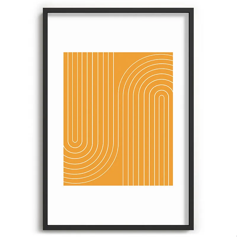 Minimal Line Curvature Gold Recessed Framing Rectangle