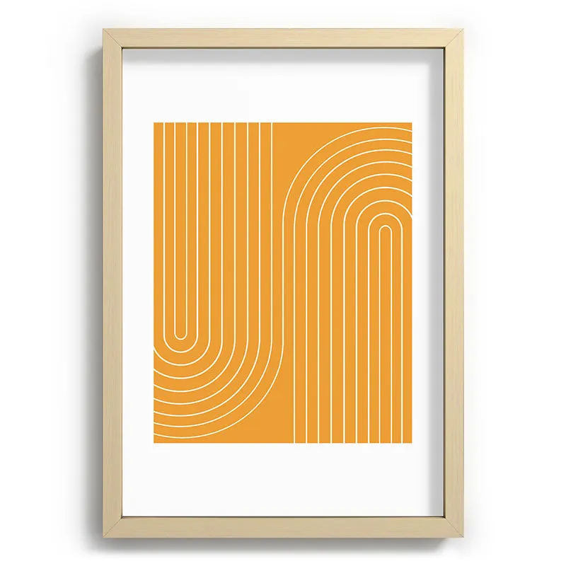 Minimal Line Curvature Gold Recessed Framing Rectangle