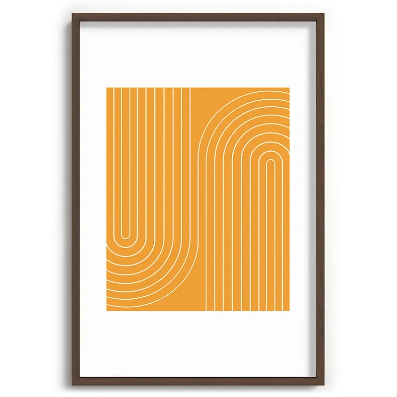 Minimal Line Curvature Gold Recessed Framing Rectangle
