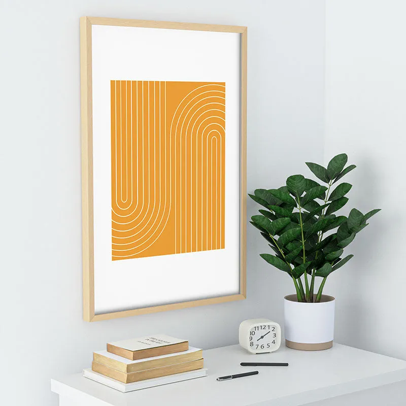 Minimal Line Curvature Gold Recessed Framing Rectangle