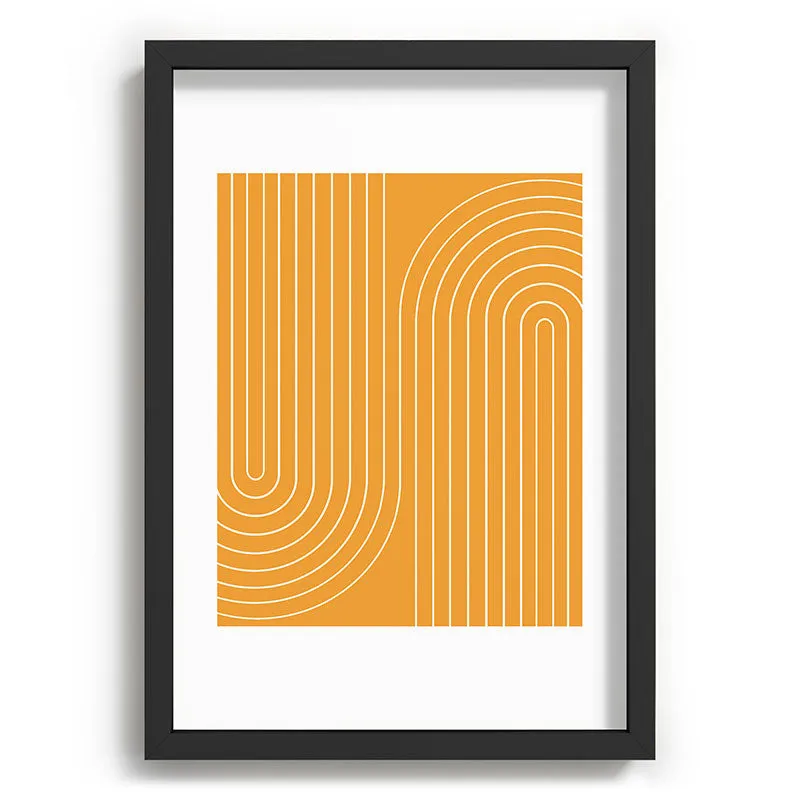 Minimal Line Curvature Gold Recessed Framing Rectangle