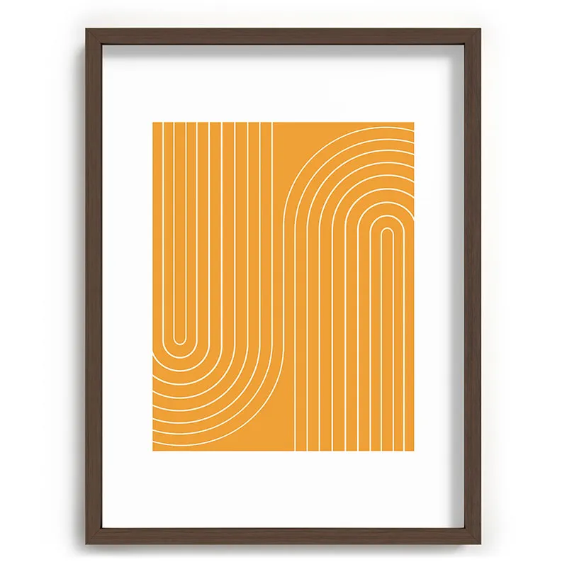 Minimal Line Curvature Gold Recessed Framing Rectangle