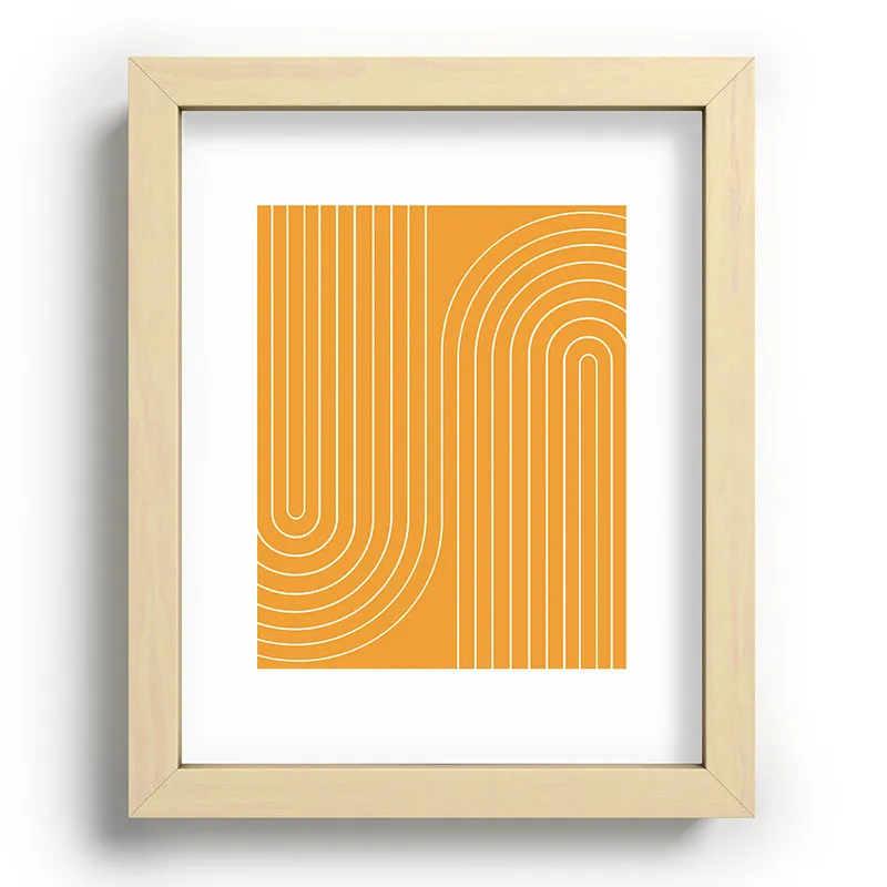 Minimal Line Curvature Gold Recessed Framing Rectangle