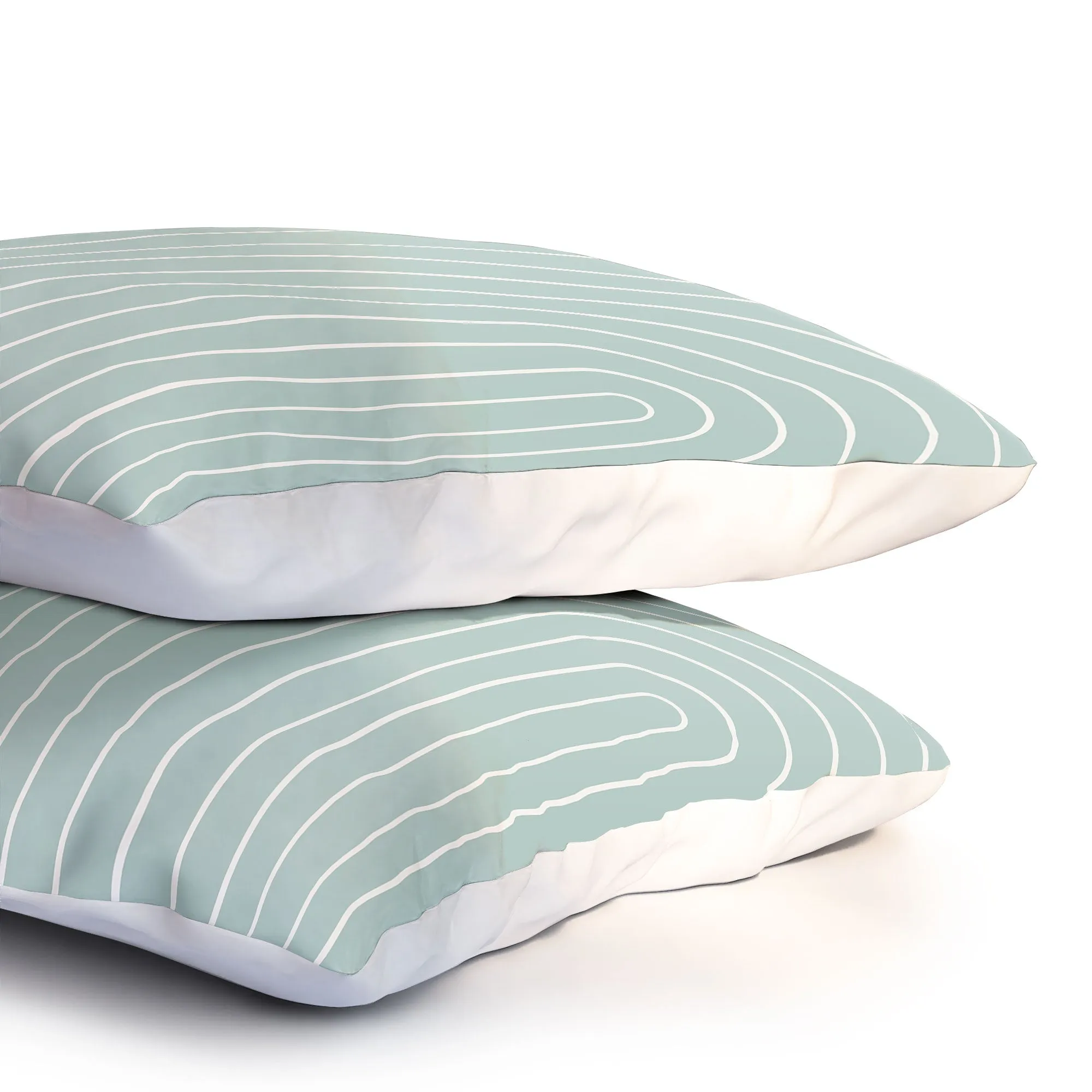 MINIMAL LINE CURVATURE SAGE PILLOW SHAMS