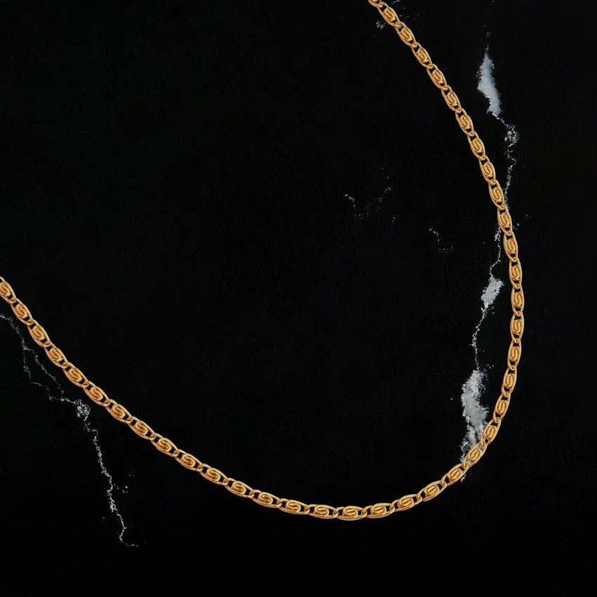 Minimal Scroll Chain Necklace (24kt Gold)