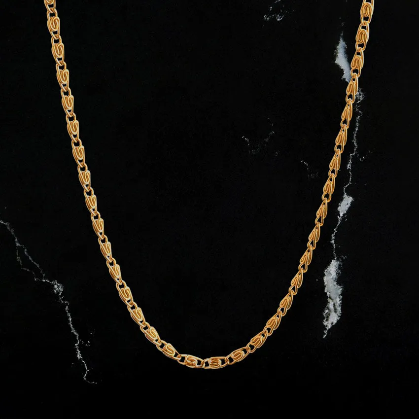 Minimal Scroll Chain Necklace (24kt Gold)
