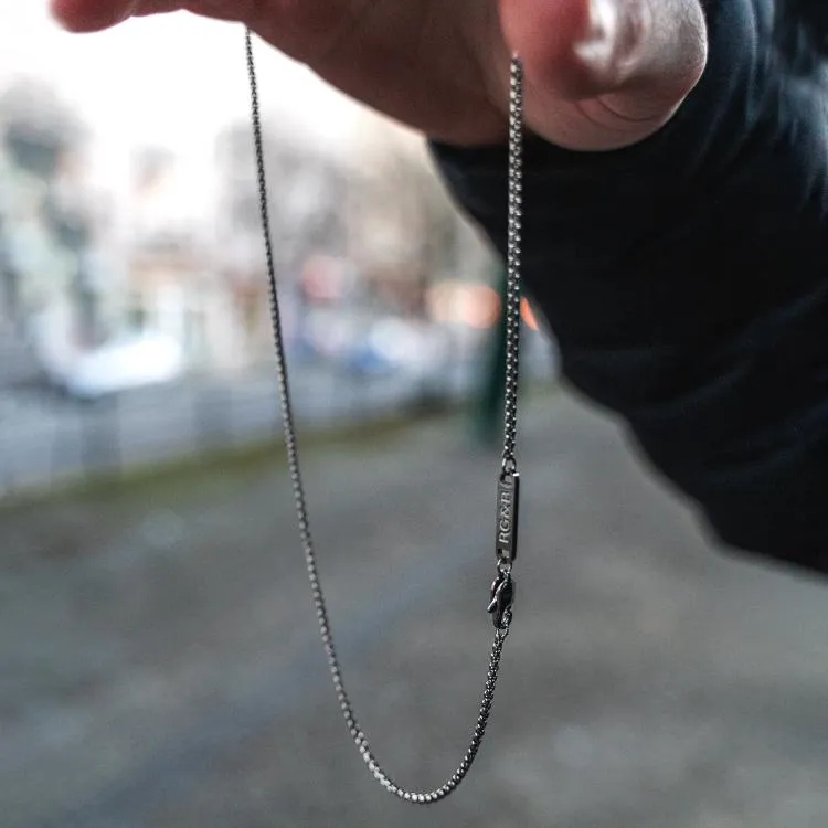 Minimal Silver Box Chain - Necklace