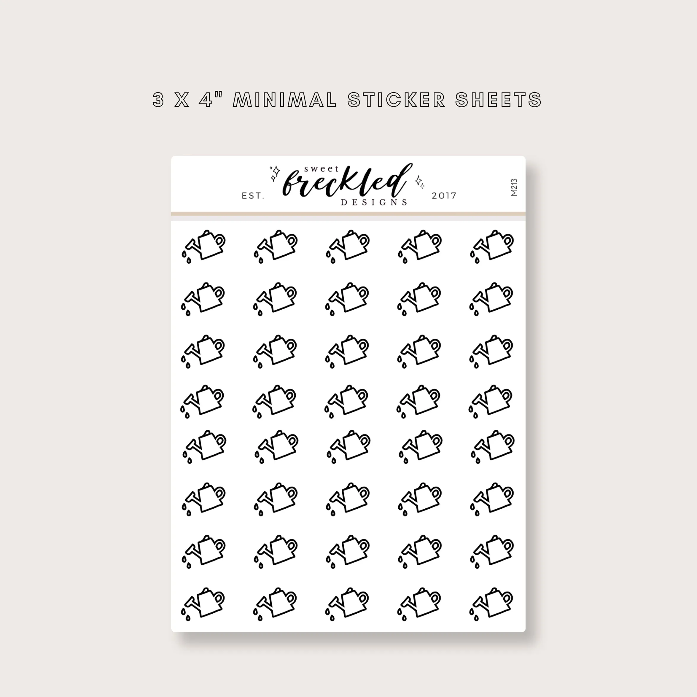 Minimalistic Mini Water Plants Watering Can Stickers