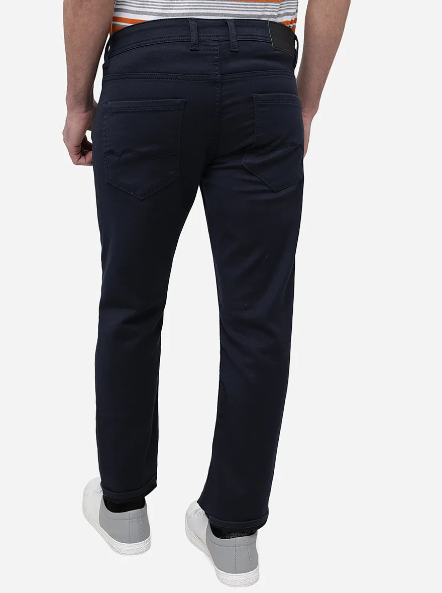 Navy Blue Washed Narrow Fit Jeans | Greenfibre