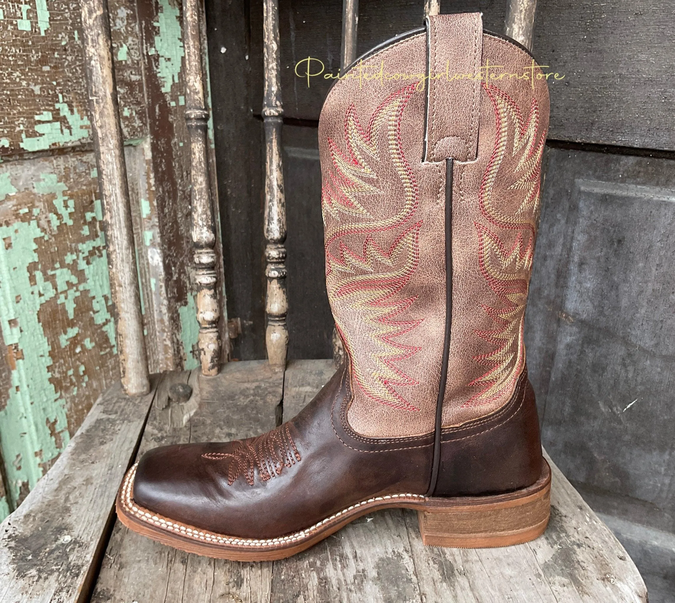 Nocona Women's Sierra Brown on Brown Square Toe Cowgirl Boots HR4501