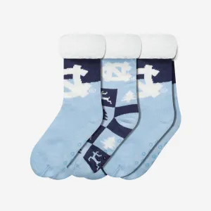 North Carolina Tar Heels Womens Fan Footy 3 Pack Slipper Socks