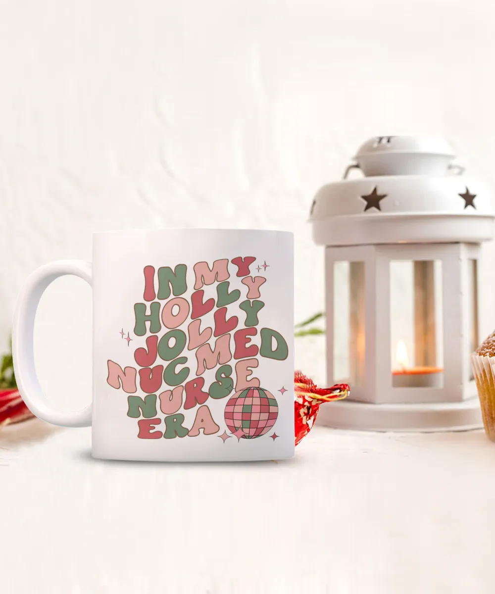 Nuc Med Tech, Radiology, Nuclear Medicine, NM Gift, NMT Gift, NM, Holly Jolly Era Mug Coffee Cup