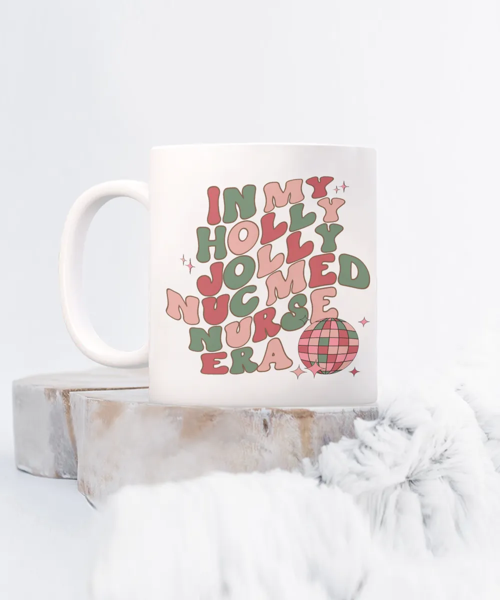 Nuc Med Tech, Radiology, Nuclear Medicine, NM Gift, NMT Gift, NM, Holly Jolly Era Mug Coffee Cup