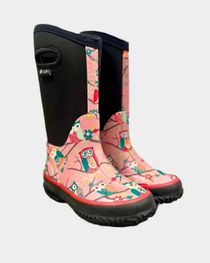 Oaki Kids Neoprene Rain & Snow Boots in Perched Owls