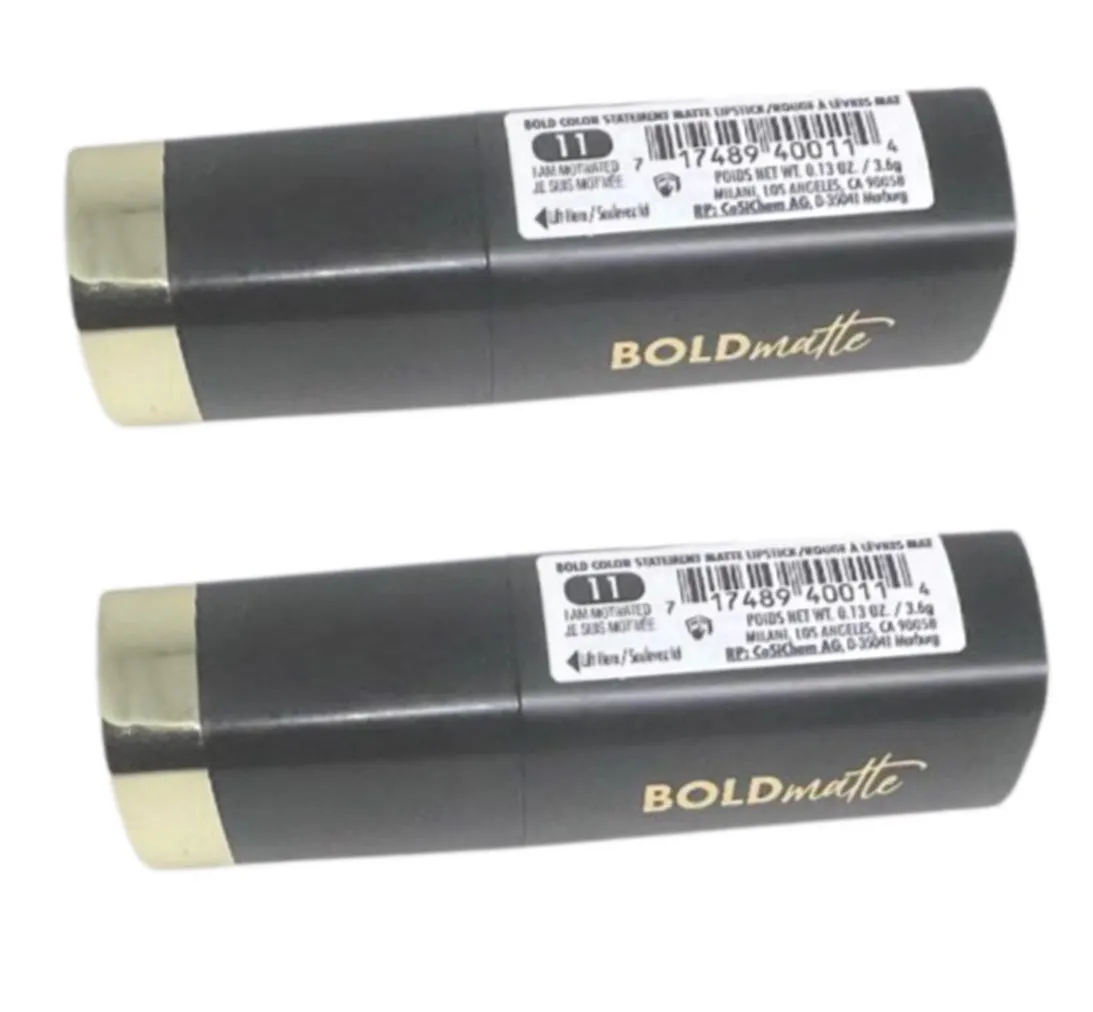 Pack of 2 Milani Bold Color Statement Matte Lipstick, I Am Motivated 11