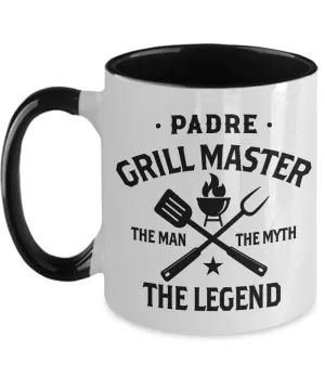 Padre Grillmaster The Man The Myth The Legend Two-Tone Mug Coffee Cup Funny Gift