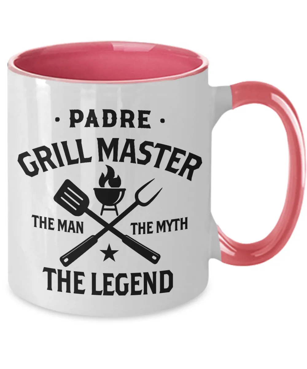 Padre Grillmaster The Man The Myth The Legend Two-Tone Mug Coffee Cup Funny Gift