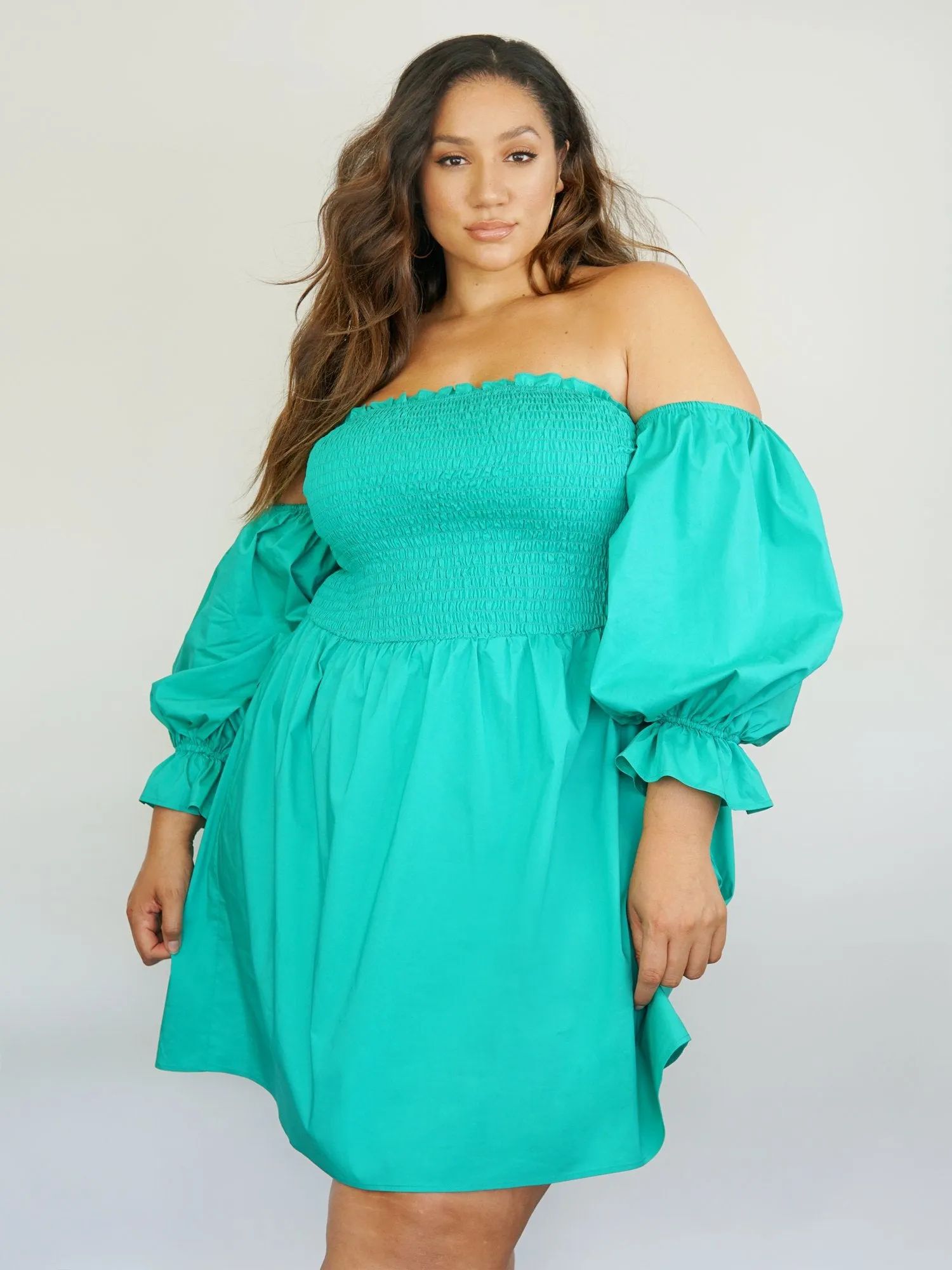 Patrice Off The Shoulder Poplin Dress