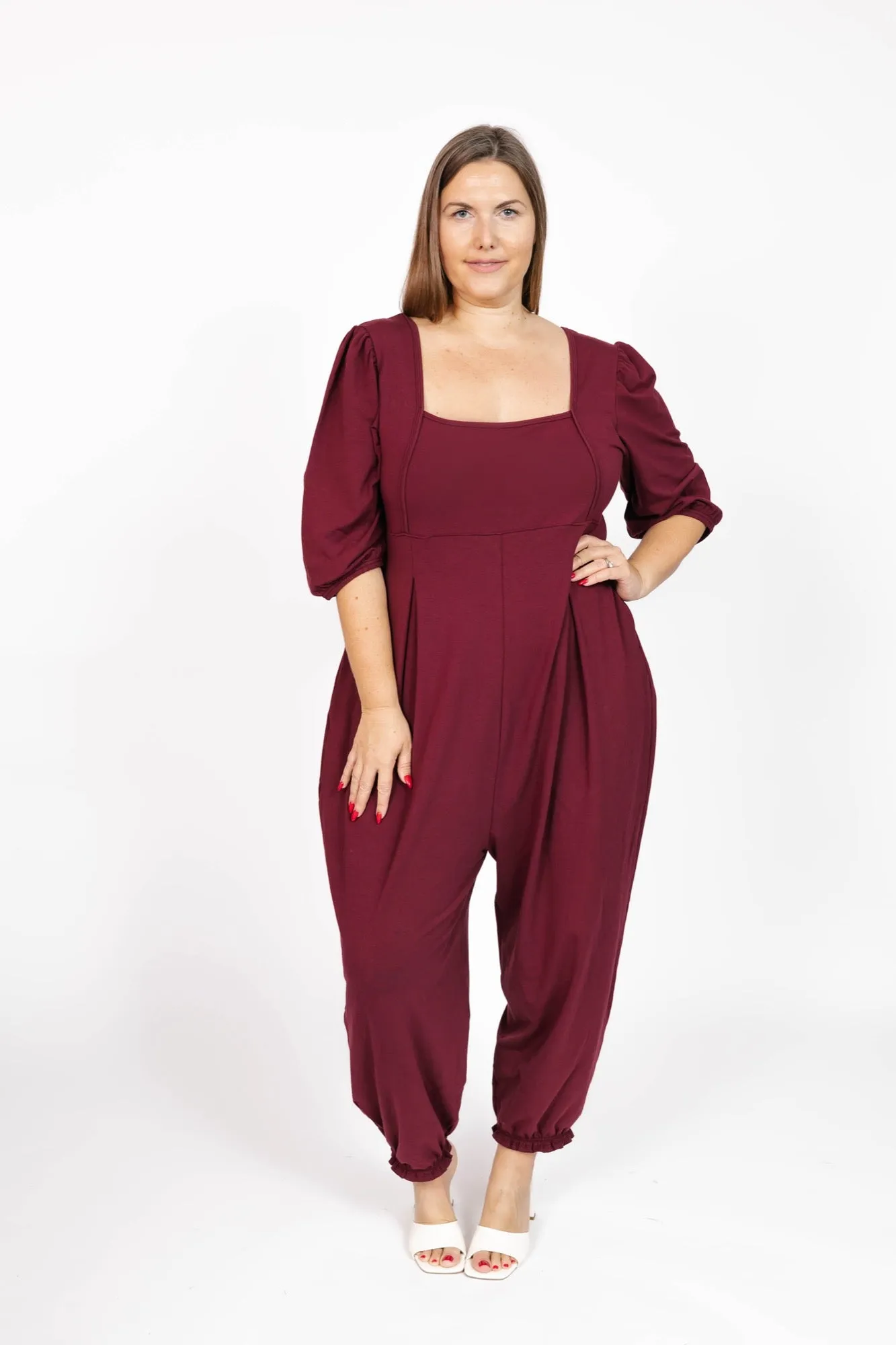 Payton Romper in Bold Burgundy