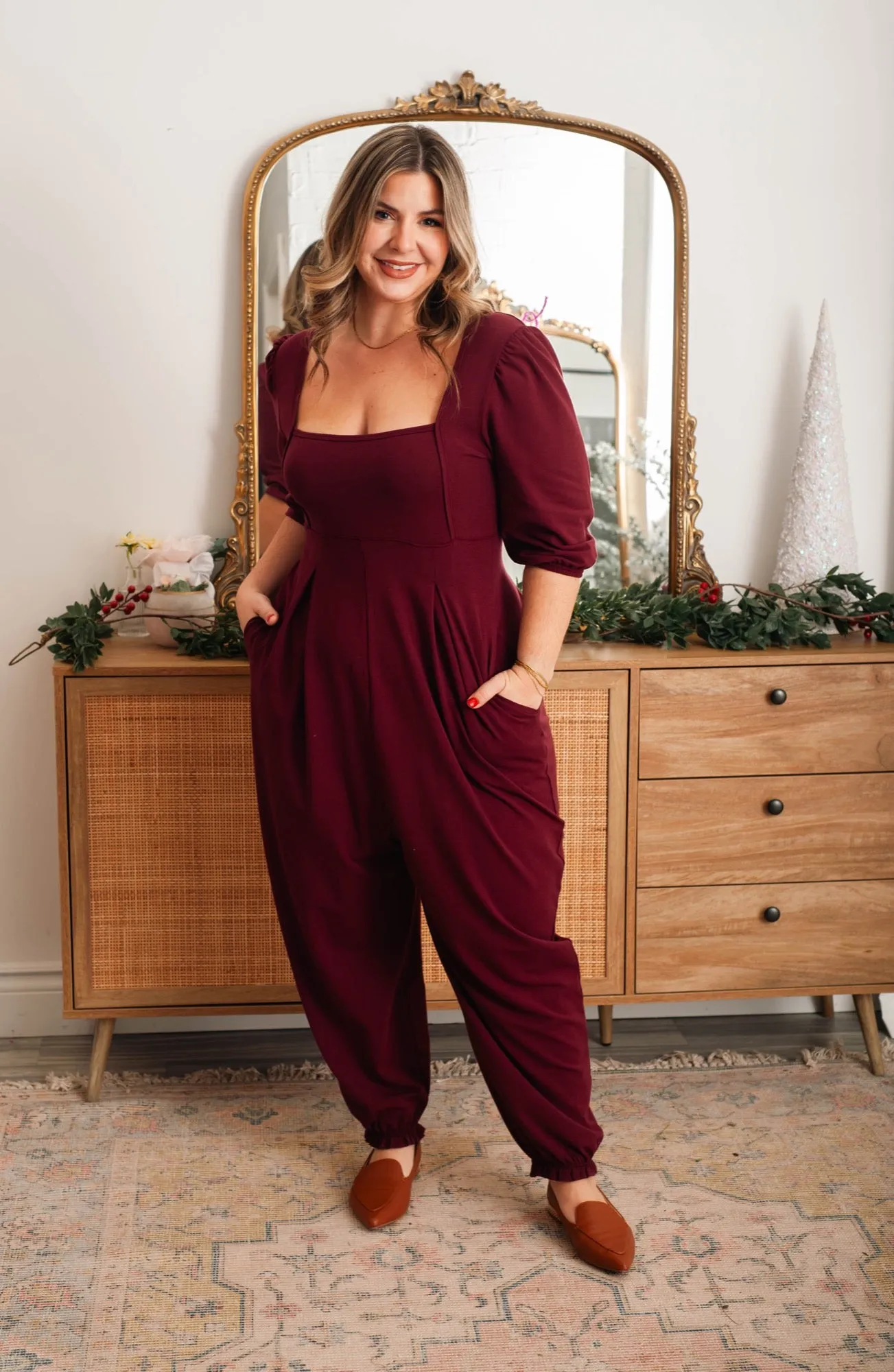 Payton Romper in Bold Burgundy
