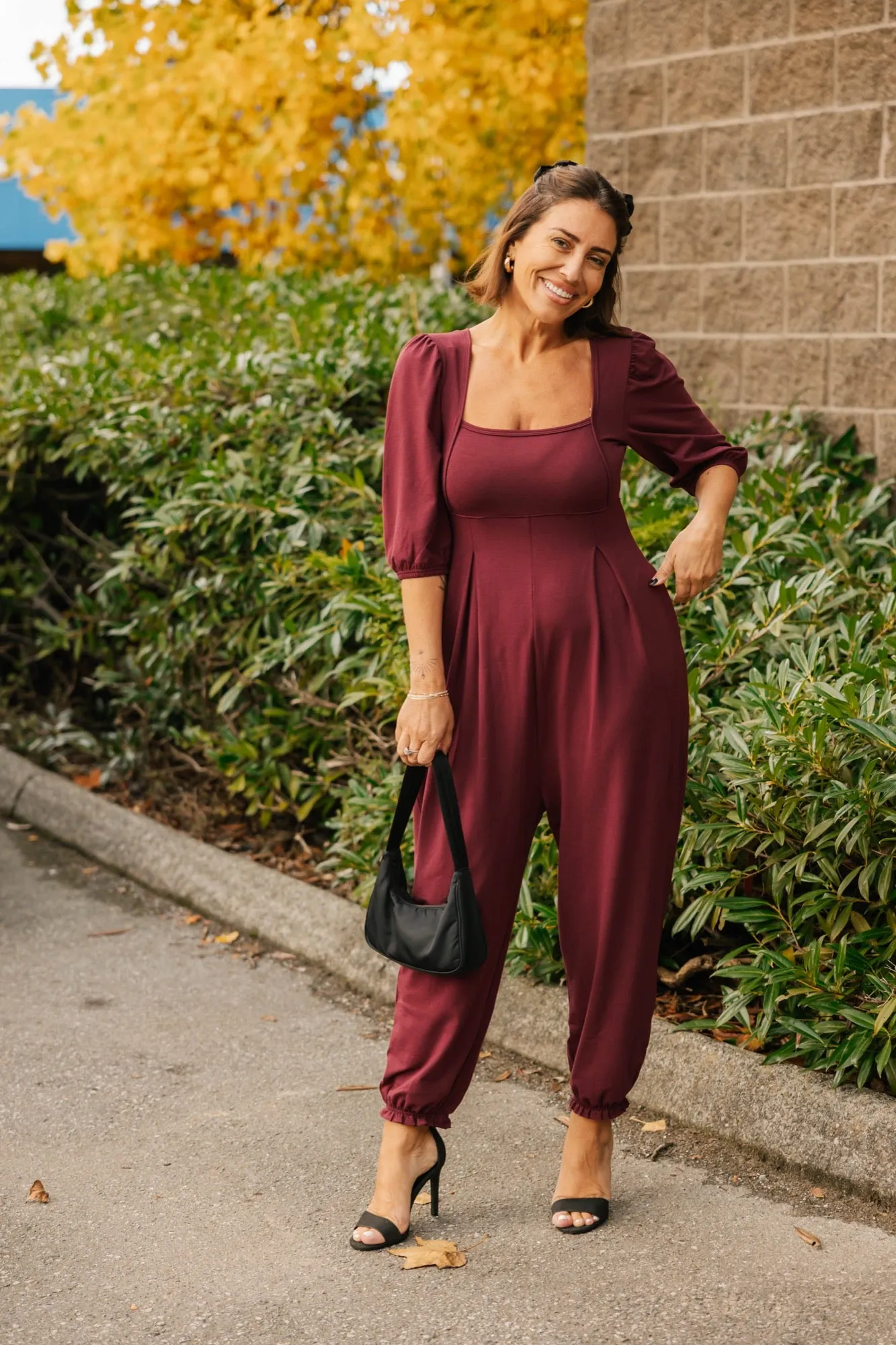 Payton Romper in Bold Burgundy