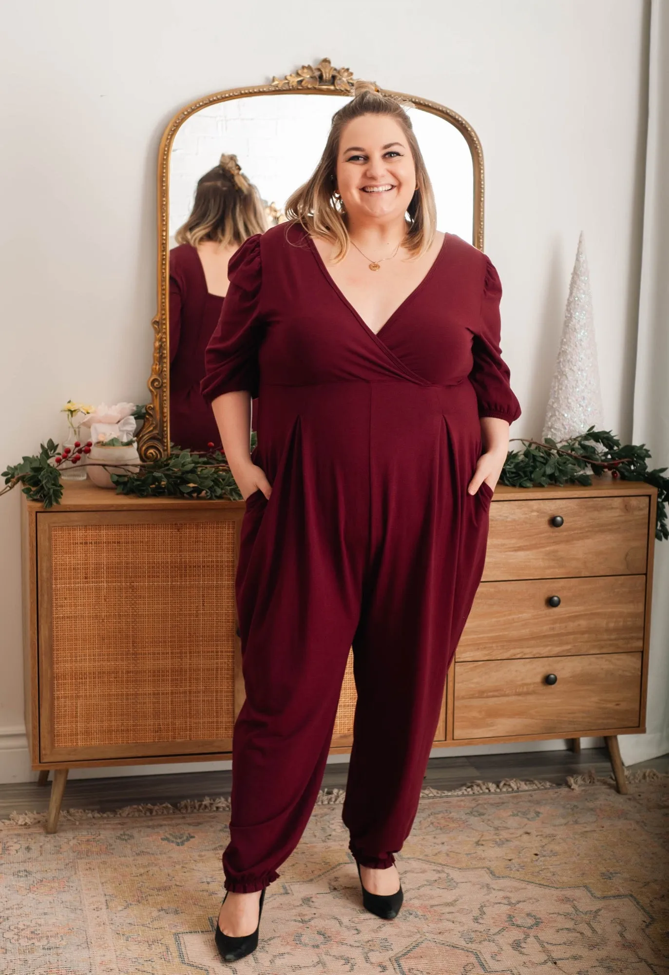 Payton Romper in Bold Burgundy