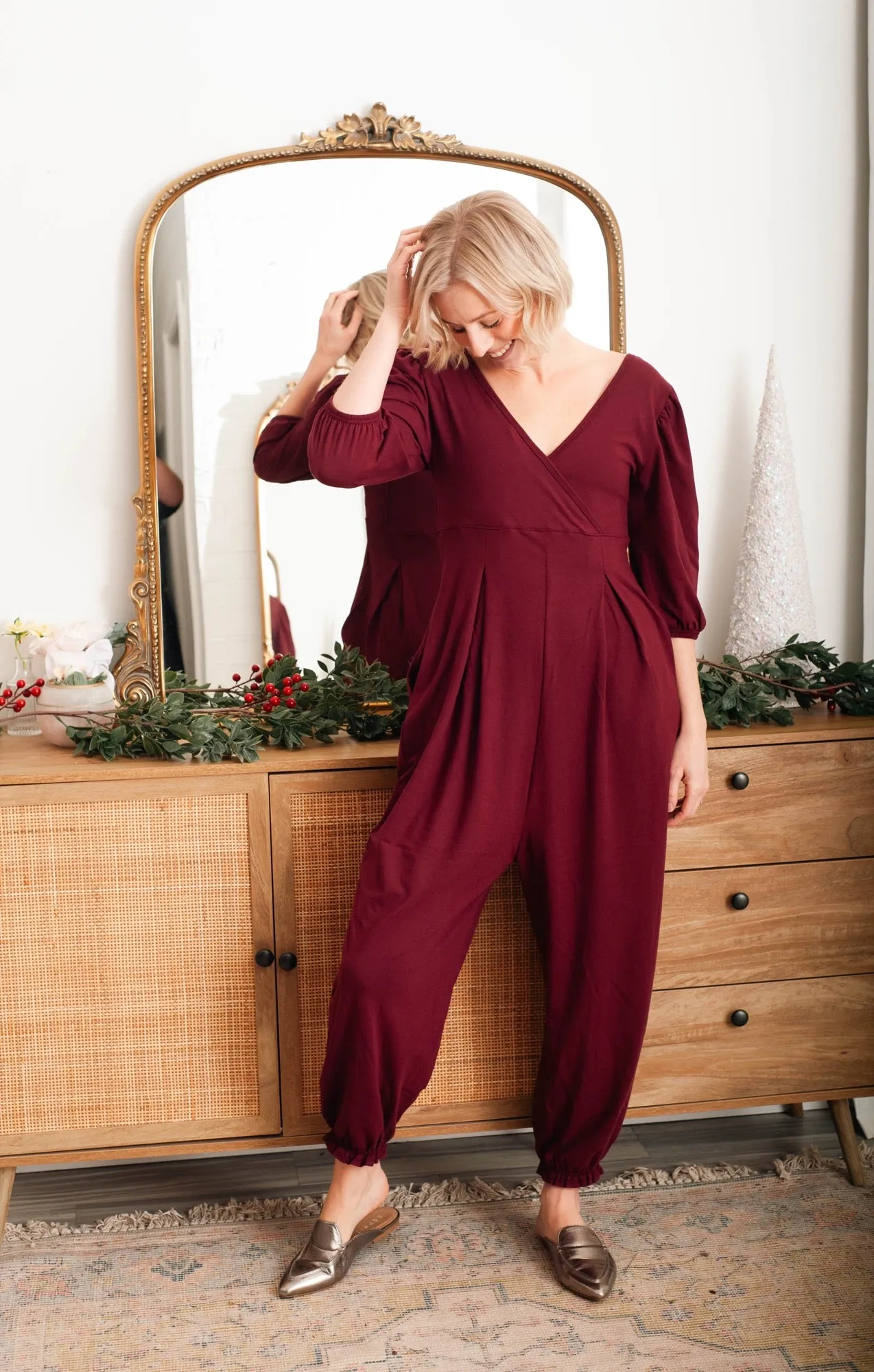 Payton Romper in Bold Burgundy