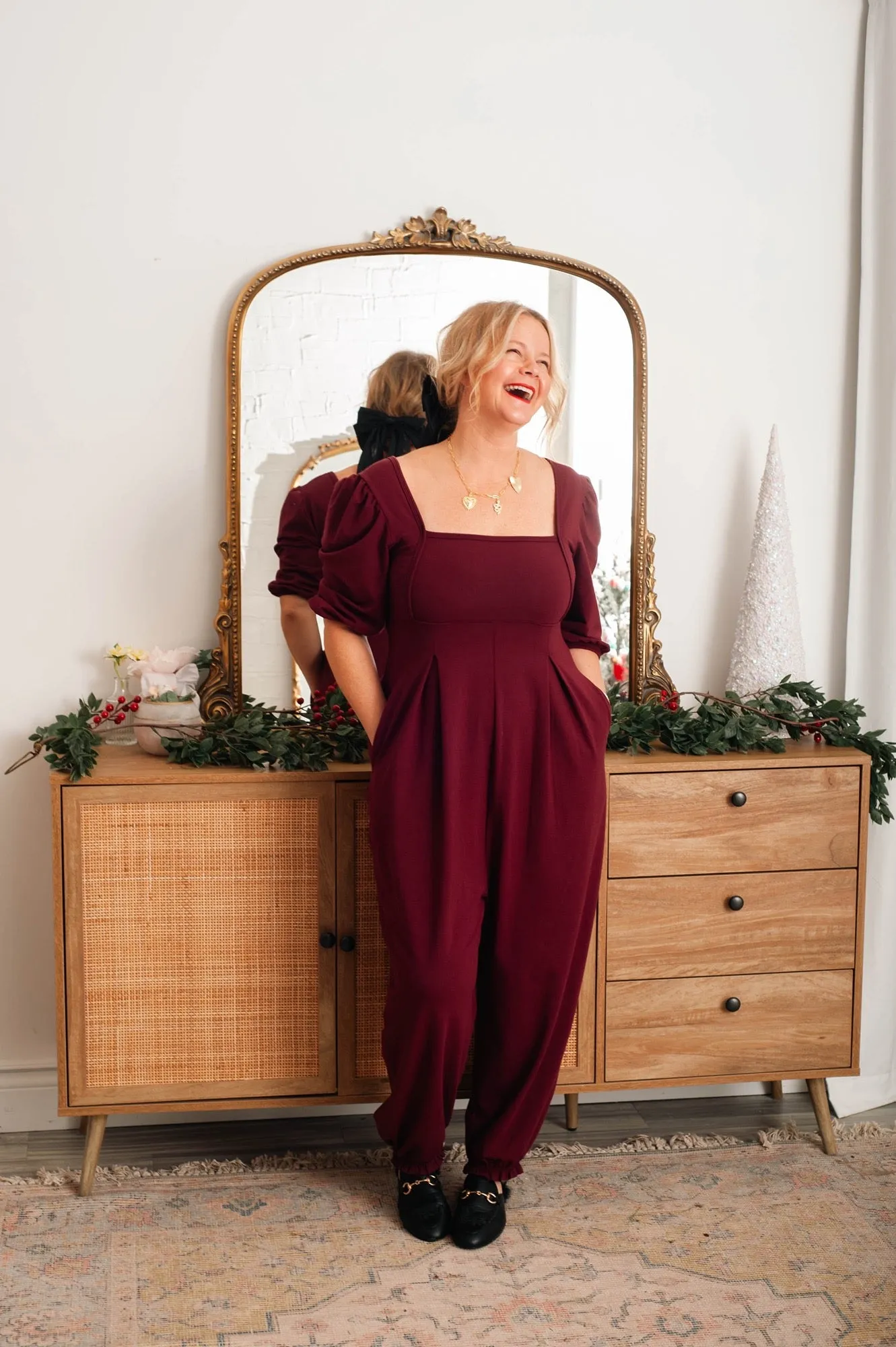 Payton Romper in Bold Burgundy