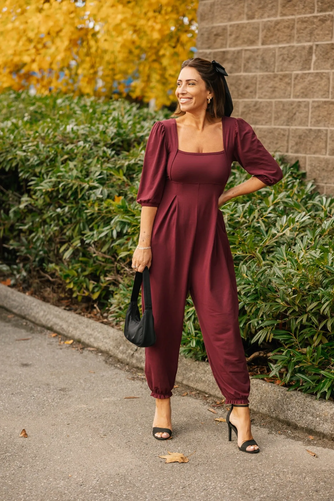 Payton Romper in Bold Burgundy
