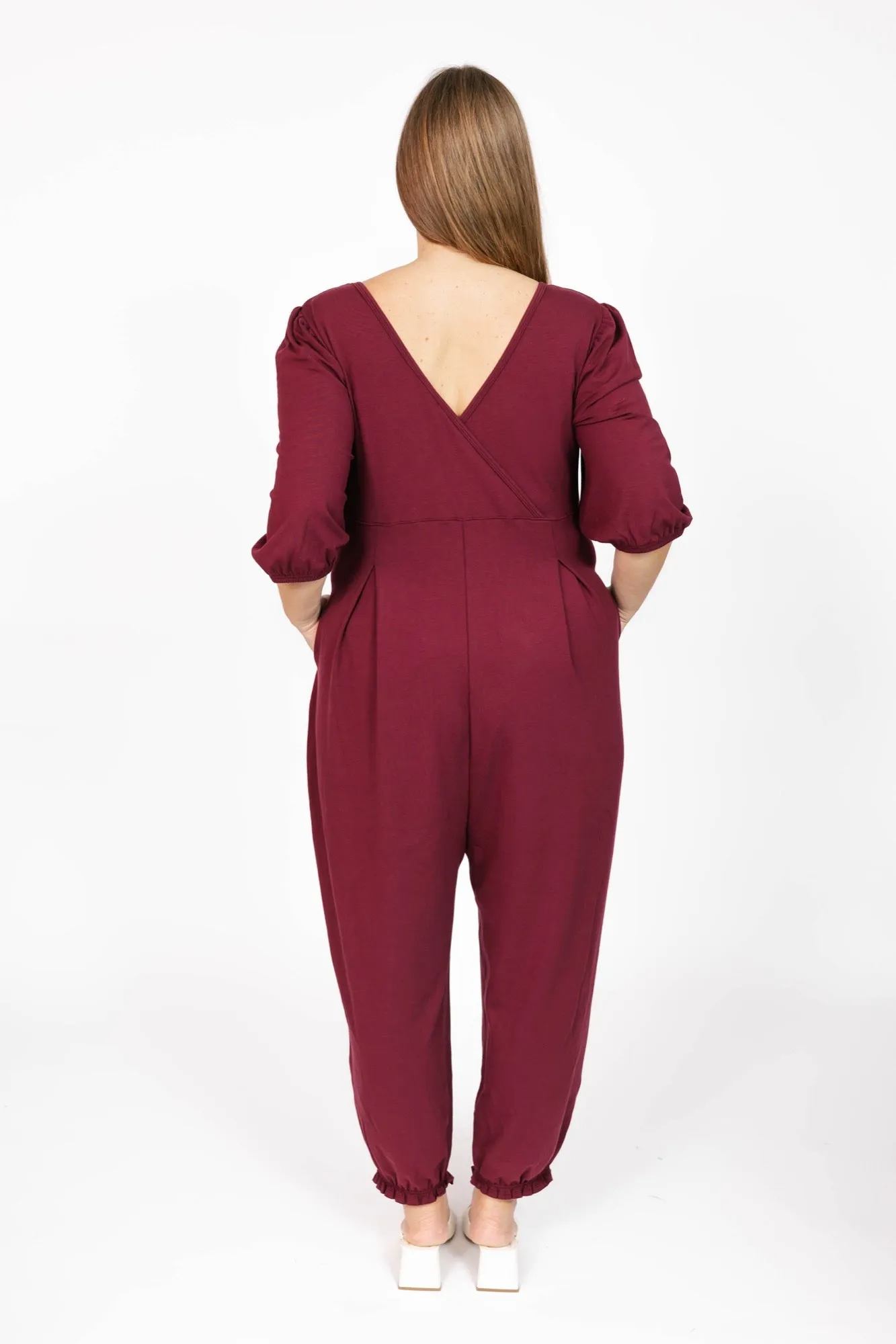 Payton Romper in Bold Burgundy