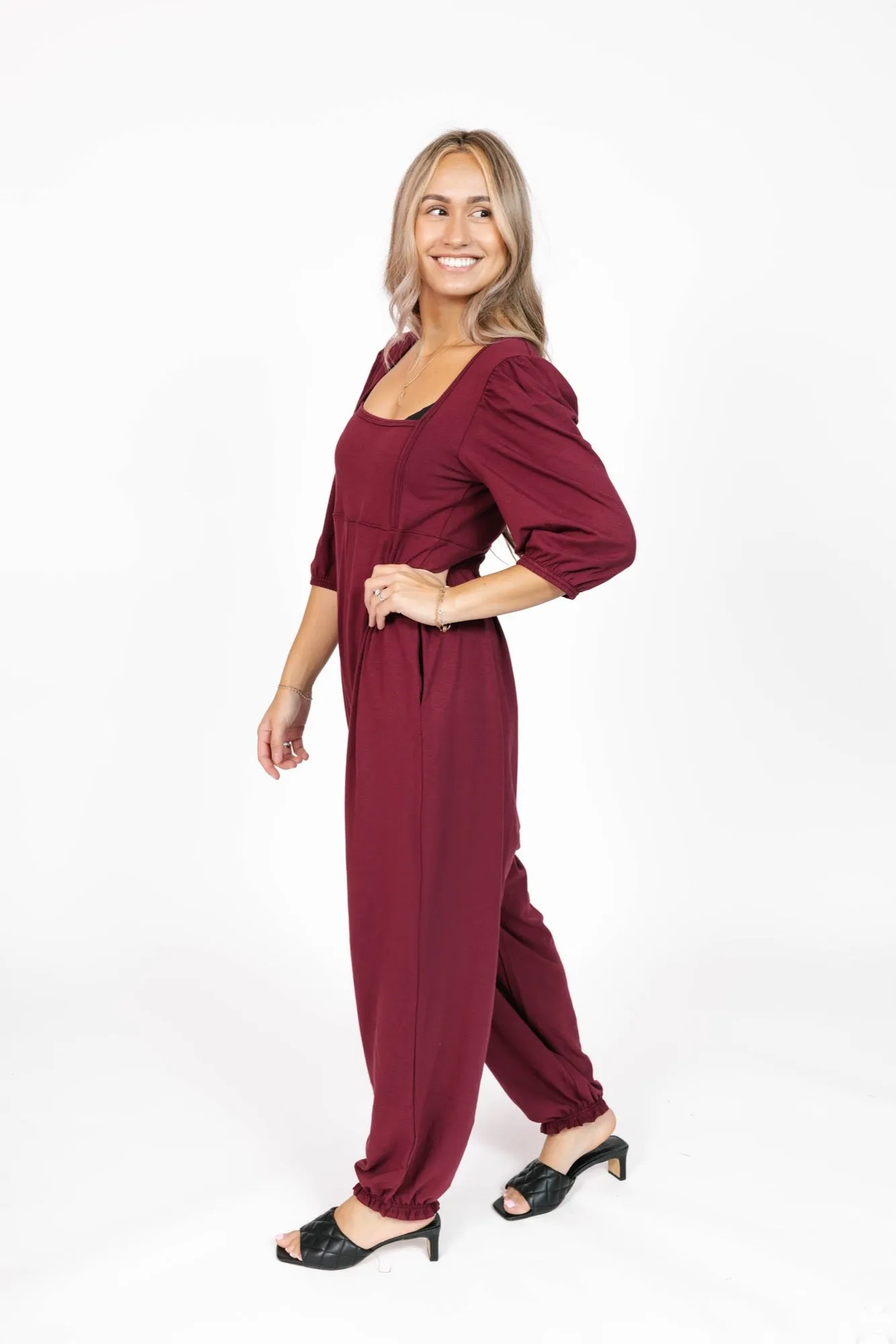 Payton Romper in Bold Burgundy