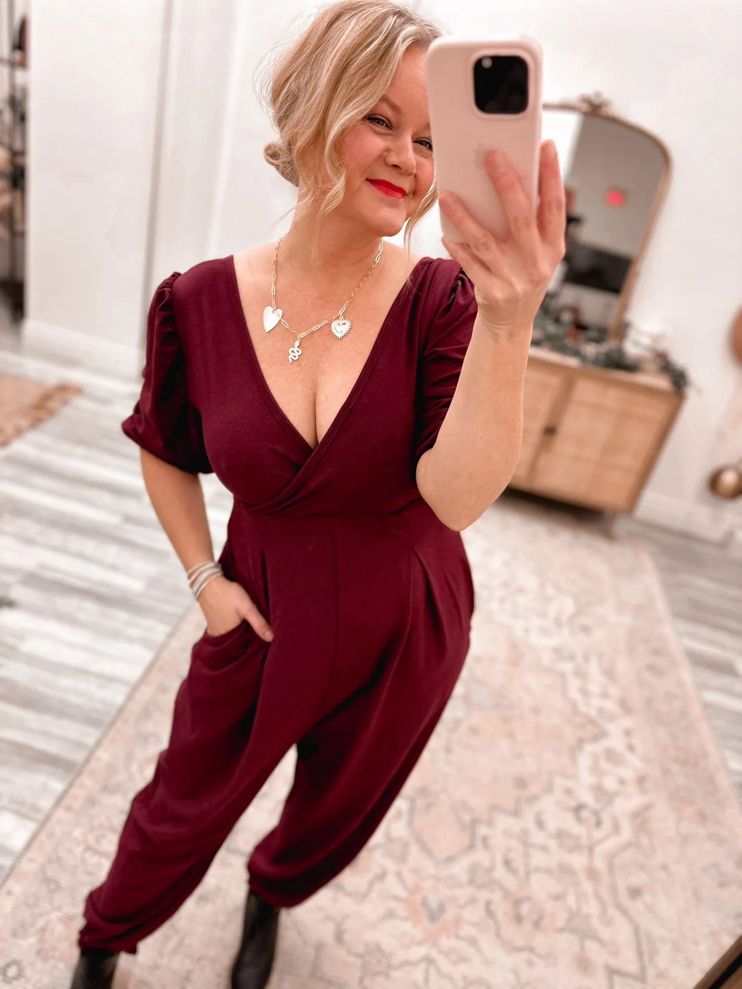 Payton Romper in Bold Burgundy