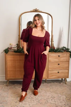 Payton Romper in Bold Burgundy