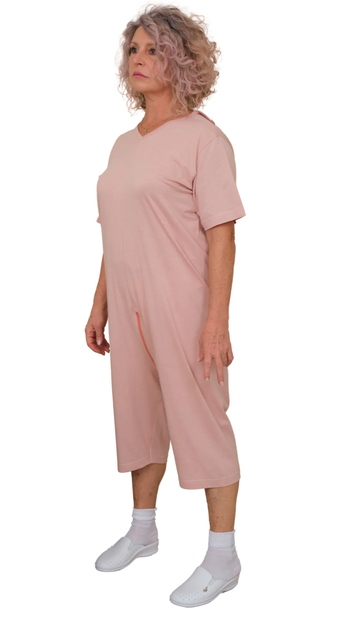 Pigiama Sanitaro Salute con Zip continua maniche corte e pantalone corto - 9078 MC PC