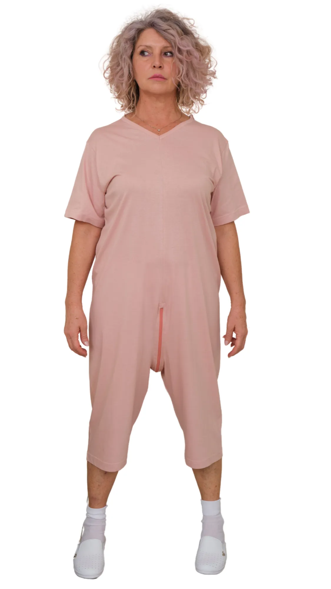 Pigiama Sanitaro Salute con Zip continua maniche corte e pantalone corto - 9078 MC PC
