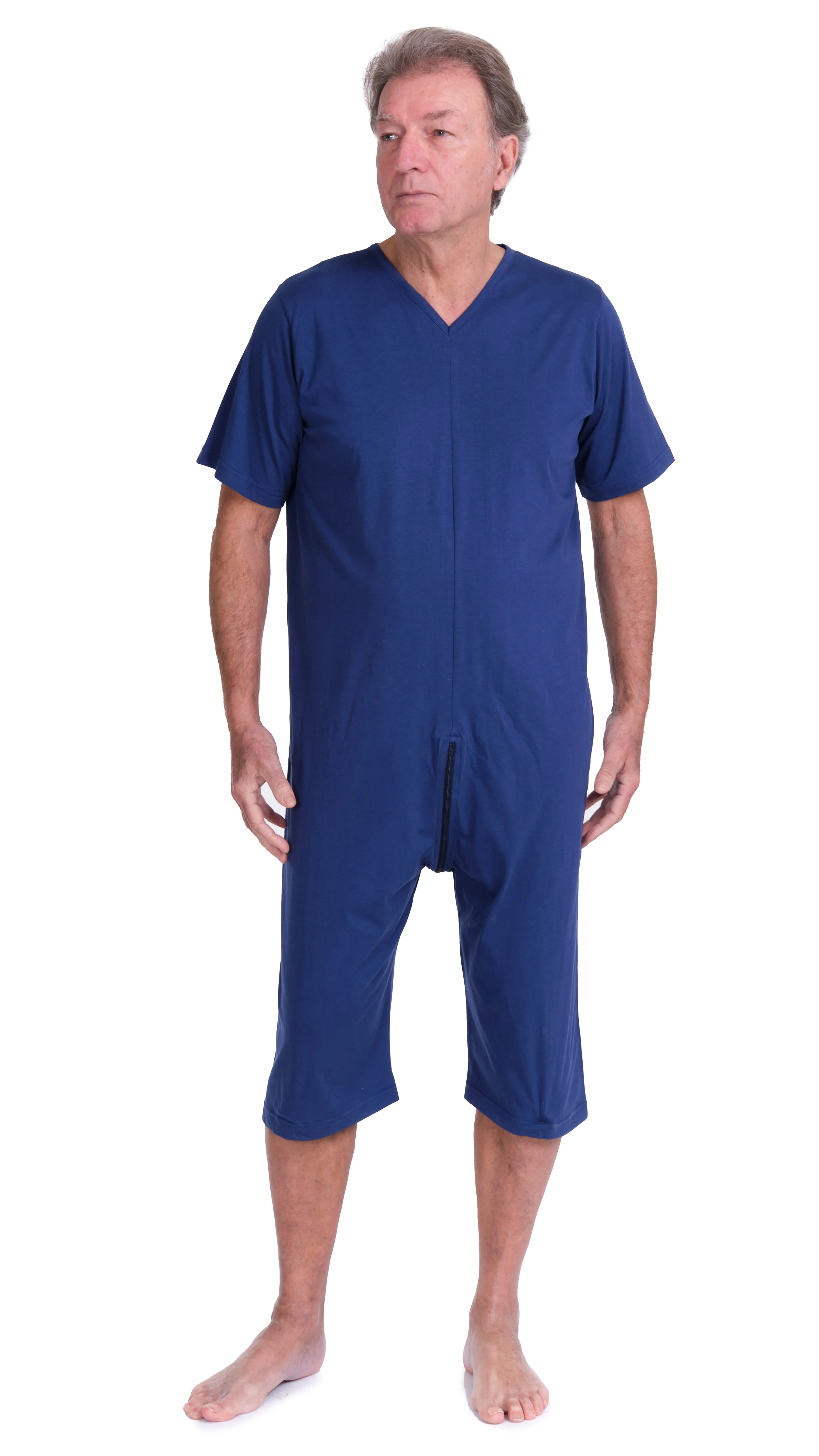 Pigiama Sanitaro Salute con Zip continua maniche corte e pantalone corto - 9078 MC PC