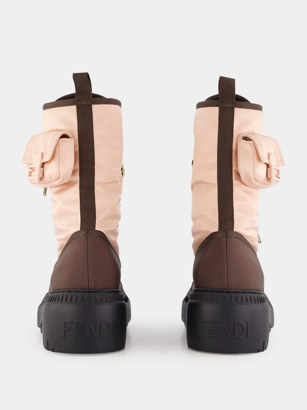 Pink Lace-Up Biker Boots