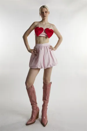 Pink-Red Heart Crop-Top