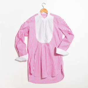 Pink/White Crosby Contrast Bib Bold Stripe Shirt