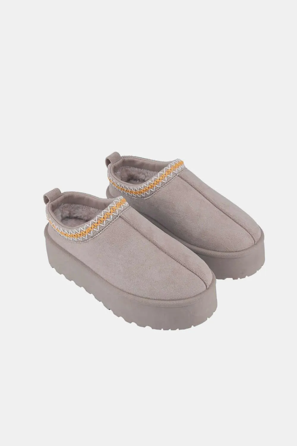 Platform Embroidered Trim Slip-On Boots – Bold, Boho Vibes