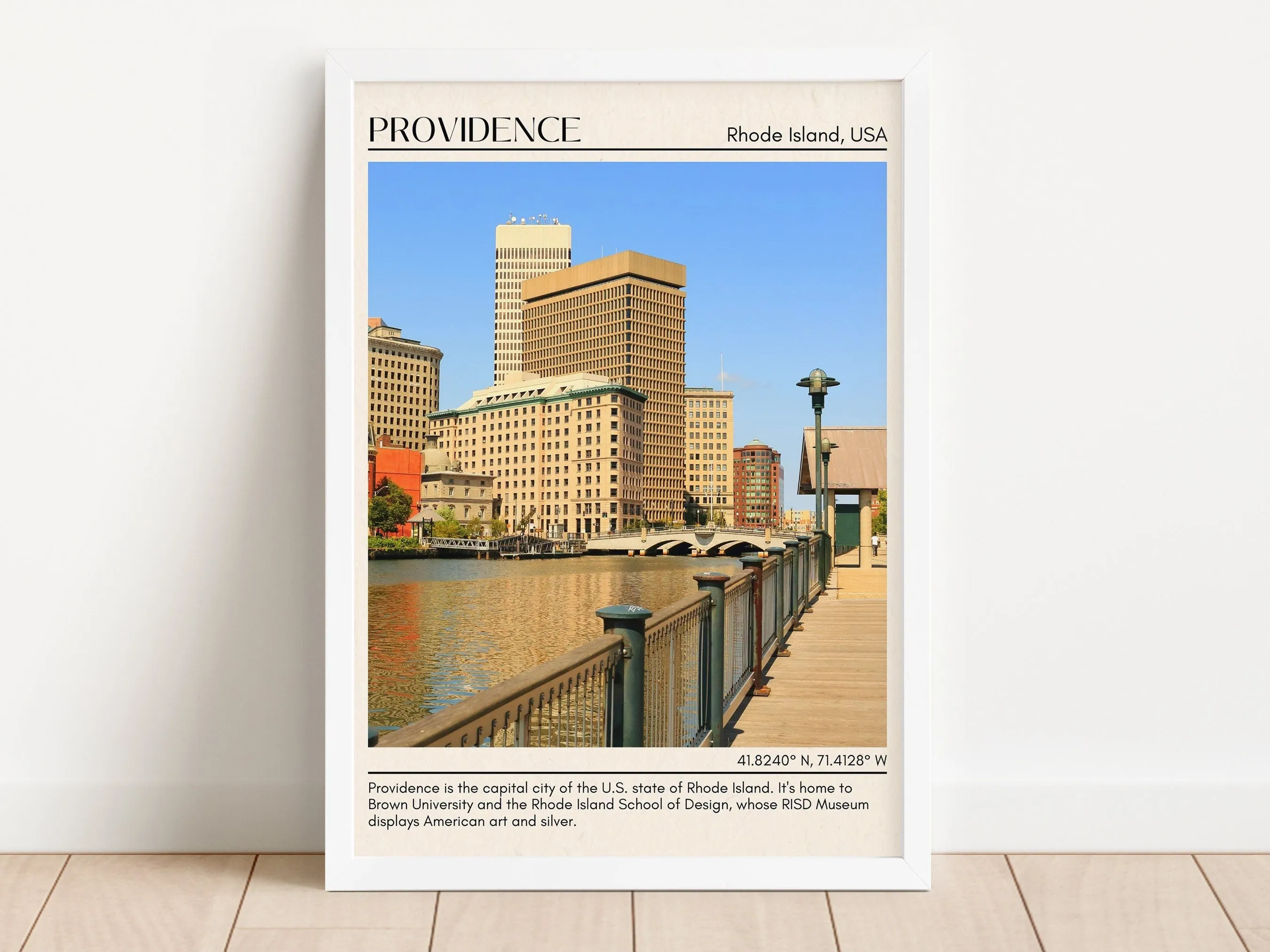 Providence Minimal Wall Art, Rhode Island, USA