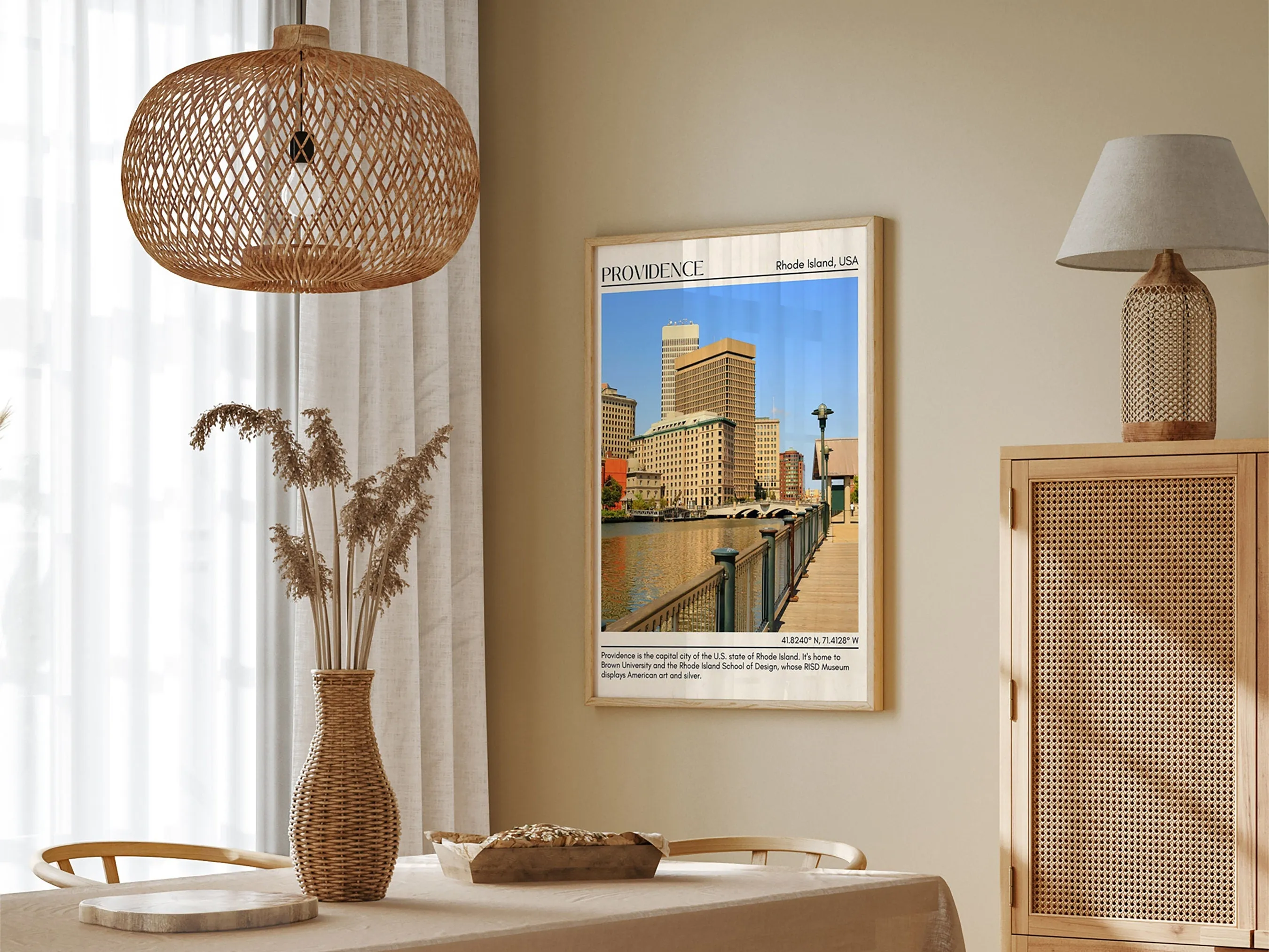 Providence Minimal Wall Art, Rhode Island, USA