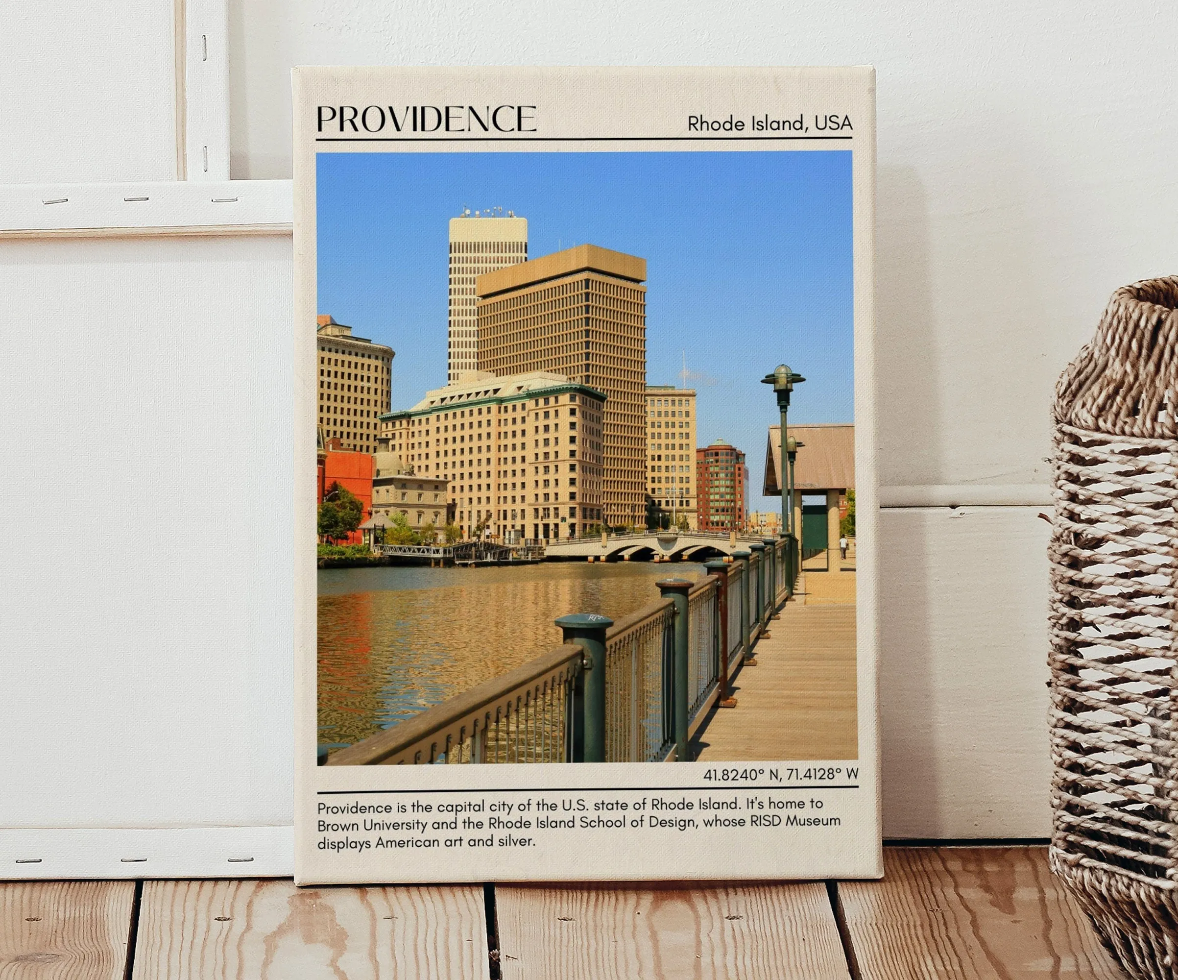 Providence Minimal Wall Art, Rhode Island, USA