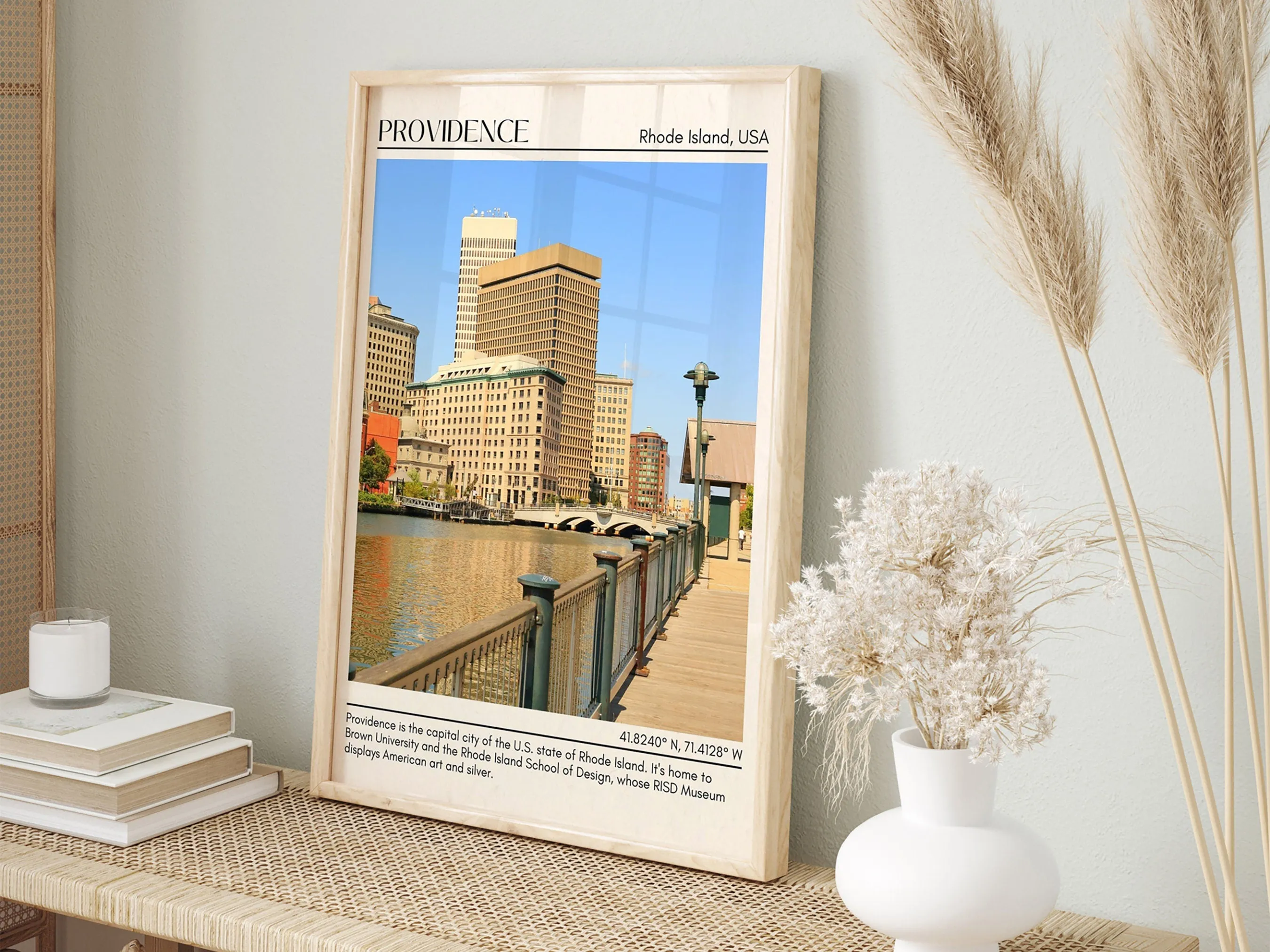 Providence Minimal Wall Art, Rhode Island, USA