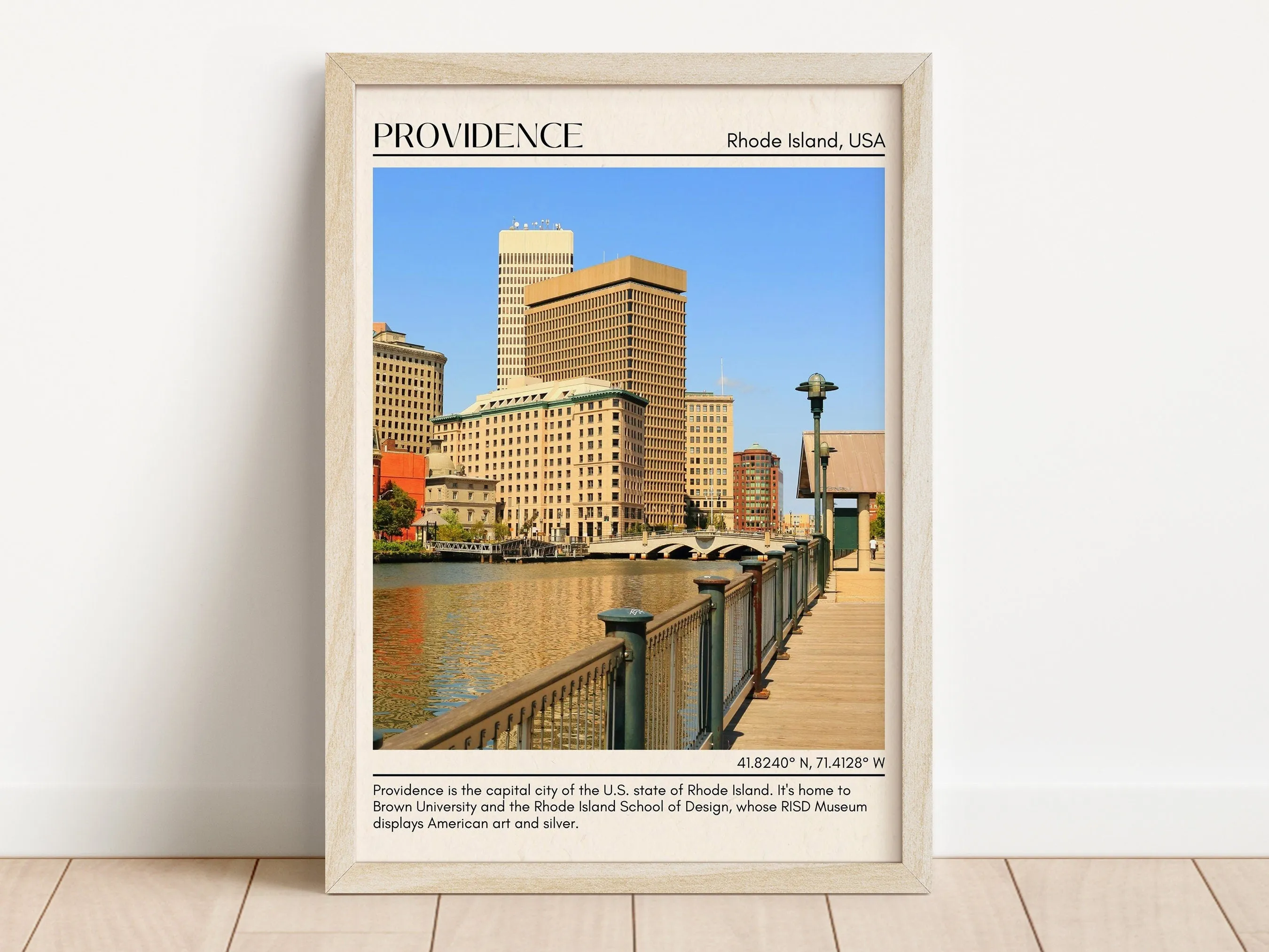 Providence Minimal Wall Art, Rhode Island, USA