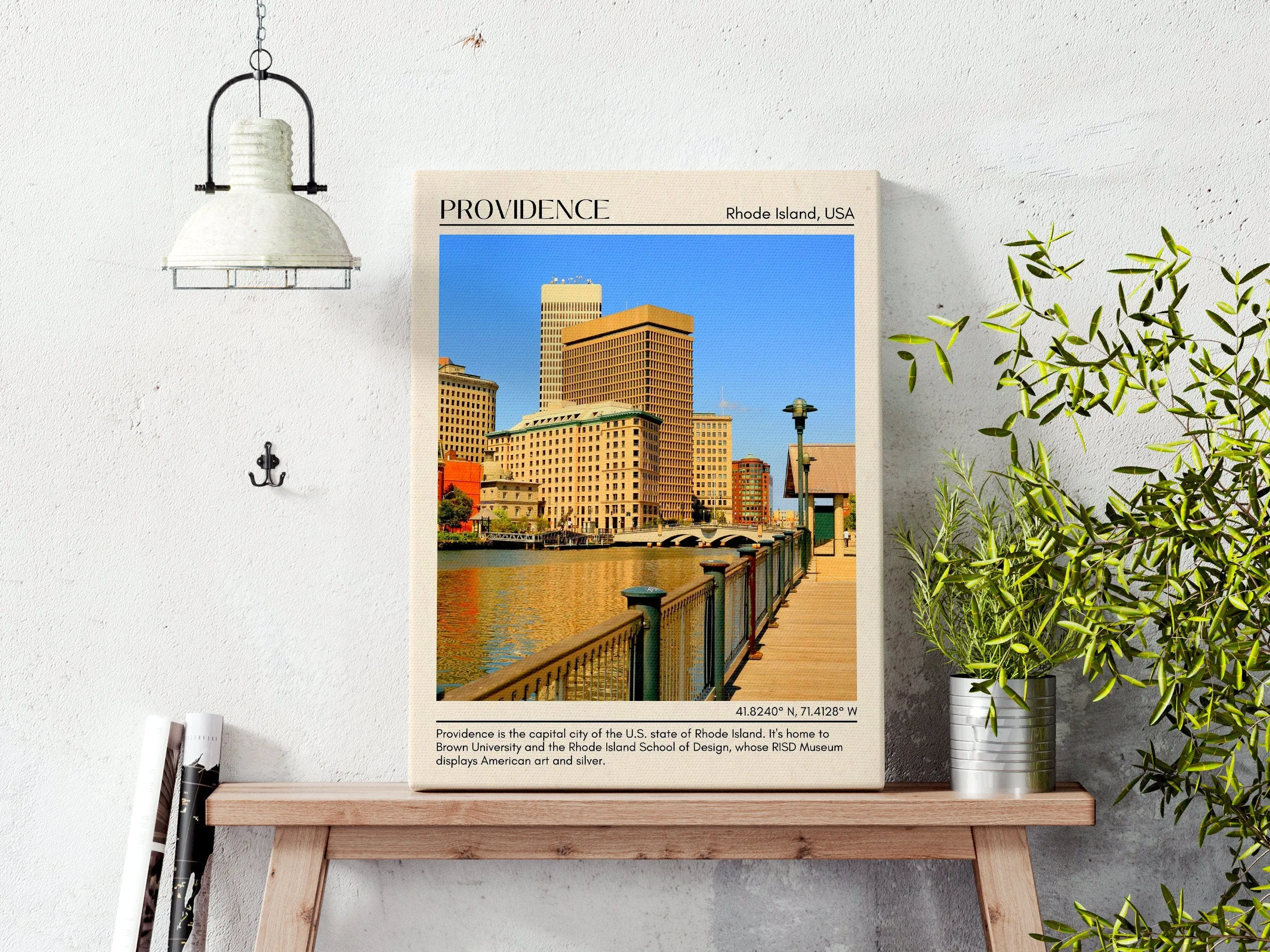 Providence Minimal Wall Art, Rhode Island, USA