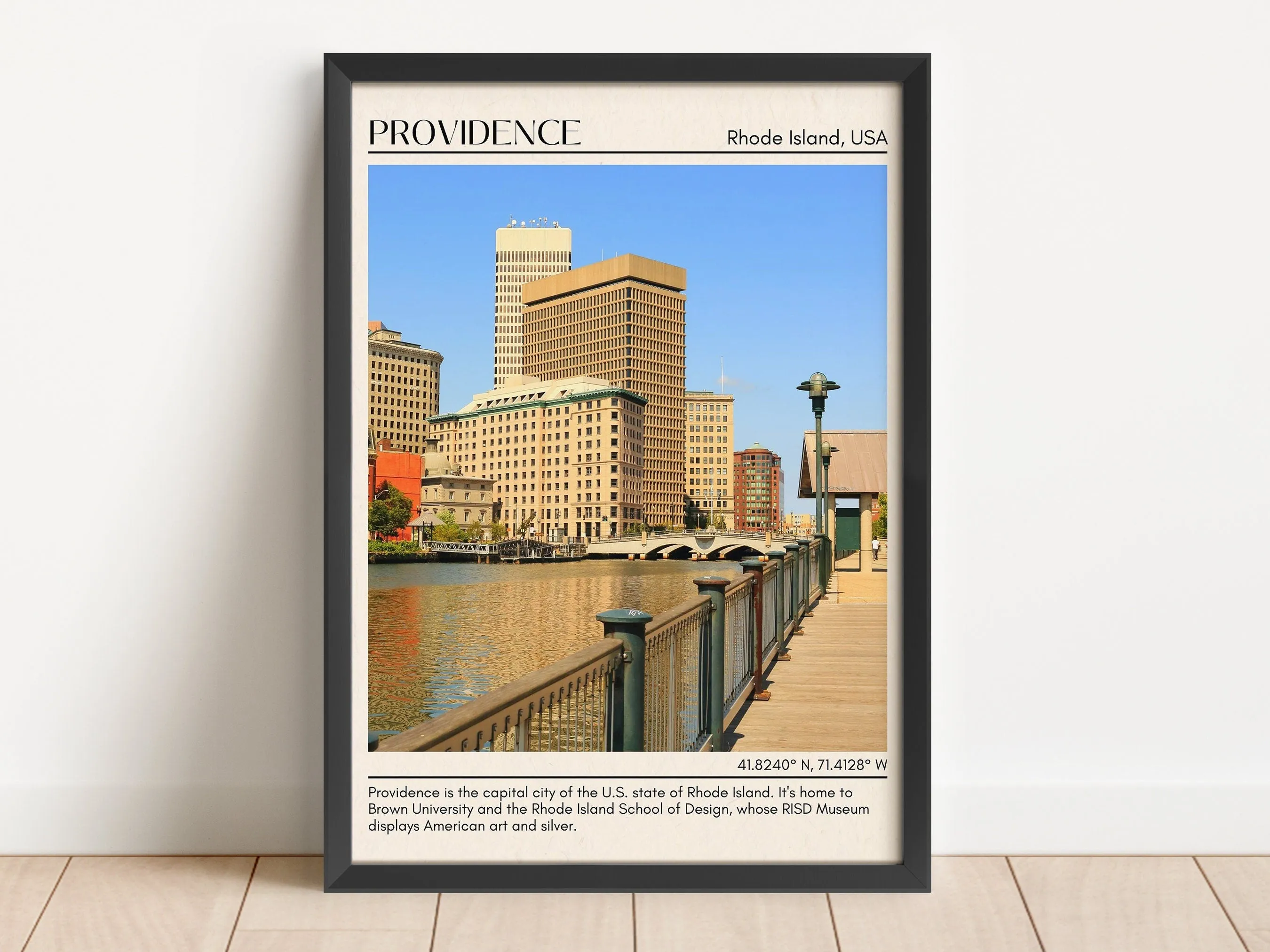 Providence Minimal Wall Art, Rhode Island, USA