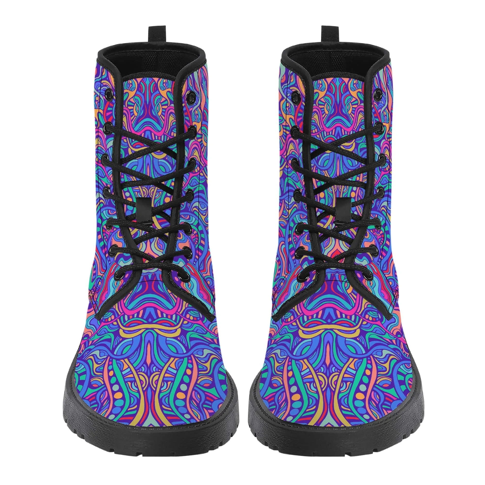 Psychedelic Aurora Vegan Leather Boots