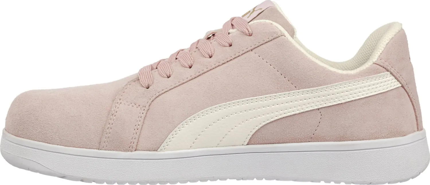 Puma Safety Womens Iconic Low ASTM Pink Suede Work Shoes