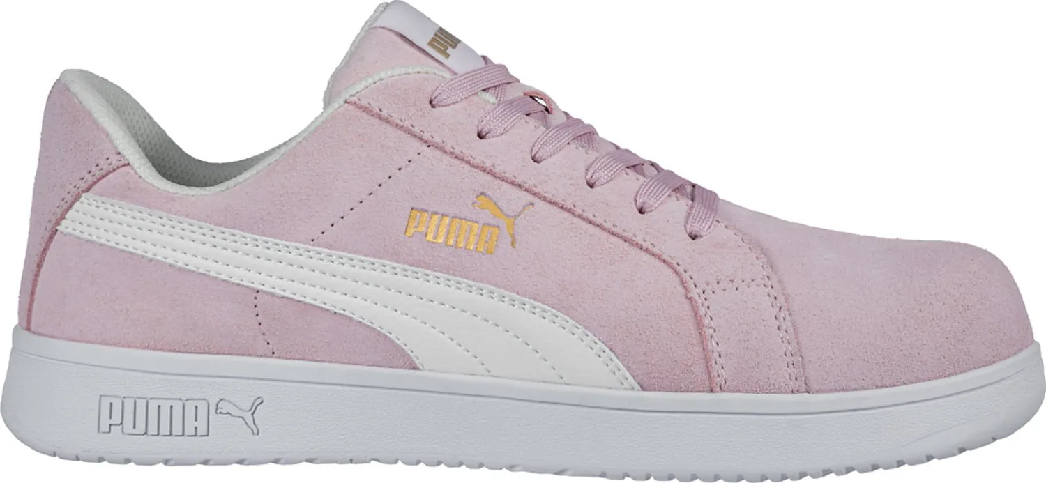 Puma Safety Womens Iconic Low ASTM Pink Suede Work Shoes